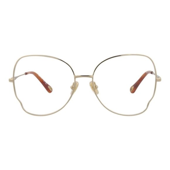Chloé Womens Cat Eye Gold Gold Transparent Fashion Designer Eyewear - Picture 1 of 4